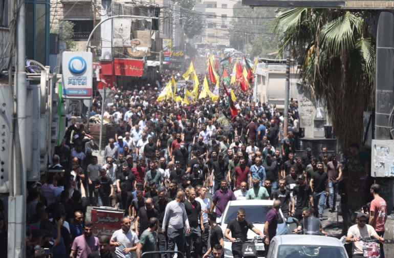 Funeral of 10 Palestinians killed in Jenin