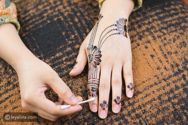 أجمل نقوش حناء الأصابع