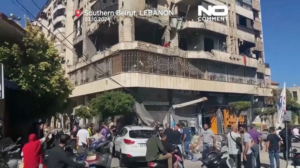 فيديو. مؤيدو حزب الله يرفعون صور حسن نصر الله بين أنقاض المباني المدمرة في ضاحية بيروت