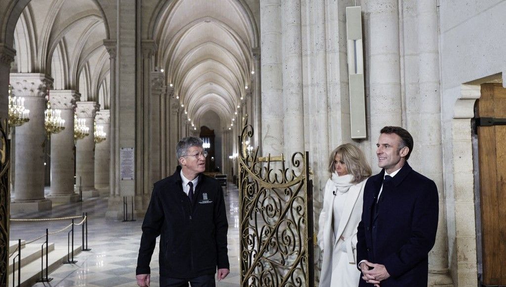 EN IMAGES - Notre-Dame de Paris : "l'éclat" retrouvé de la cathédrale,  dévoilé lors de la visite d'Emmanuel Macron - France Bleu