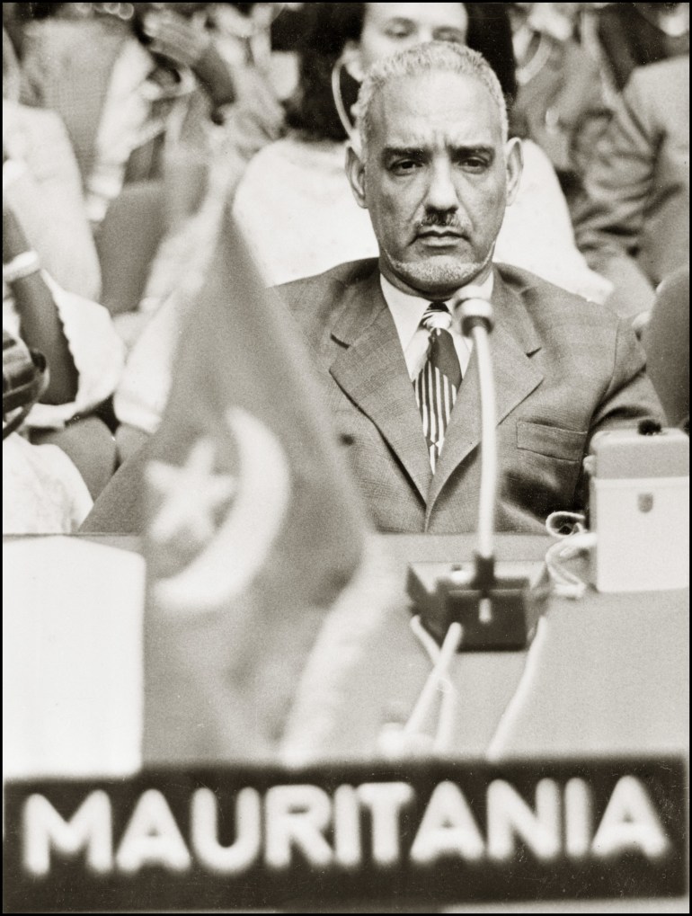 Mauritania's first president Moktar Ould Daddah, who died in Paris 15 October 2003, attends the Organisation of African Unity Summit in Kampala in this picture dated 03 August 1975 . Daddah ruled the African desert nation for 18 years from independence in 1961. AFP PHOTO (Photo by AFP)