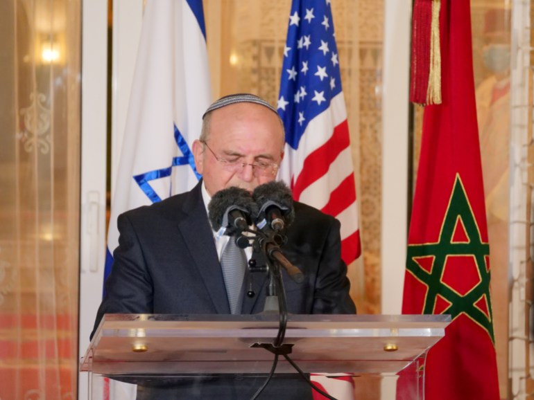 Israeli National Security Adviser Meir Ben-Shabbat, who led the Israeli delegation, speaks during a visit to Rabat, Morocco, December 22, 2020. Picture taken December 22, 2020. REUTERS/Shereen Talaat