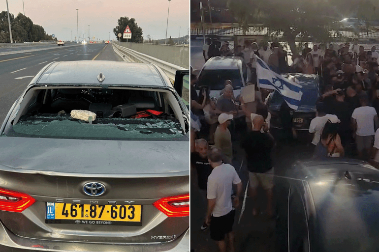 المصدر: حساب أيمن عودة على إكس هاجم يمينيون عنصريون سيارة رئيس القائمة العربية المشتركة في الكنيست الإسرائيلي أيمن عودة، اليوم السبت، وذلك لدى وصوله الى مدينة "نيس تسيونا" جنوب تل أبيب صورة من هذا الفيديو مع الشكر https://x.com/AyOdeh