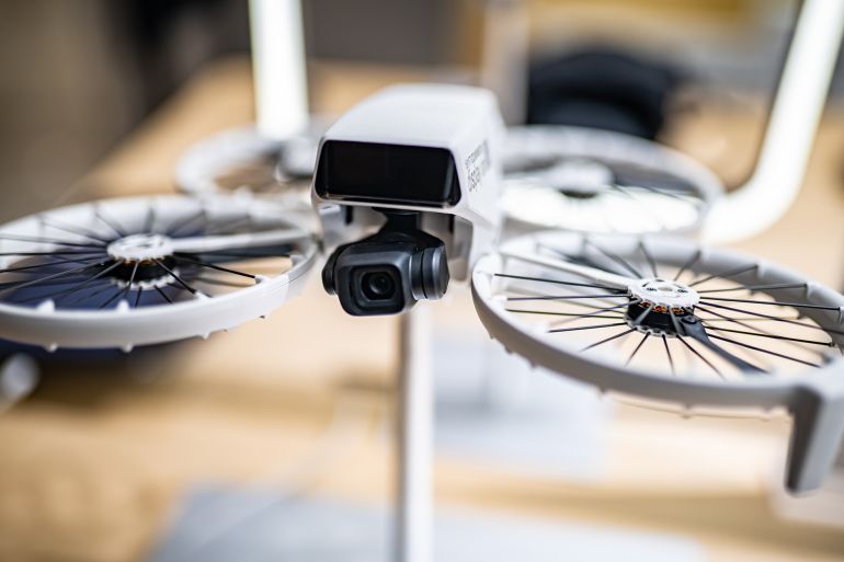 SHAOXING, CHINA - JANUARY 16: DJI Flip drone is on sale at a DJI store on January 16, 2025 in Shaoxing, Zhejiang Province of China. (Photo by VCG/VCG via Getty Images)