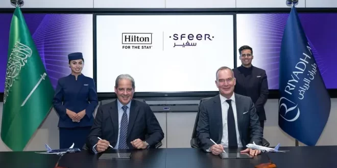 شراكة استراتيجية بين “طيران الرياض” و”هيلتون” للارتقاء بمعايير الضيافة