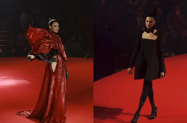 فنانة شهيرة عارضة أزياء في أسبوع الموضة في باريس.. وإطلالة جريئة