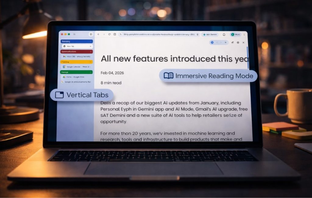 جوجل كروم يتيح ميزتي التبويبات العمودية ووضعية القراءة بعد سنوات من الانتظار