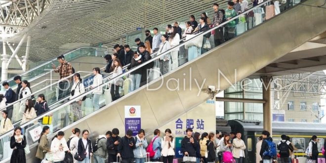 الصين تتوقع 90.5 مليون رحلة ركاب خلال ذروة سفر عيد “تشينغمينغ