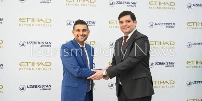 الاتحاد للطيران توقع اتفاقية مشاركة بالرمز مع الخطوط الأوزبكية