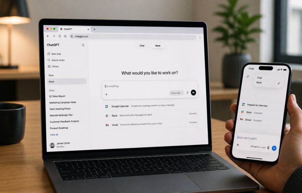 OpenAI تطلق ChatGPT Work.. وكيل ذكاء اصطناعي ينفذ المهام تلقائيًا عبر الهاتف والحاسوب